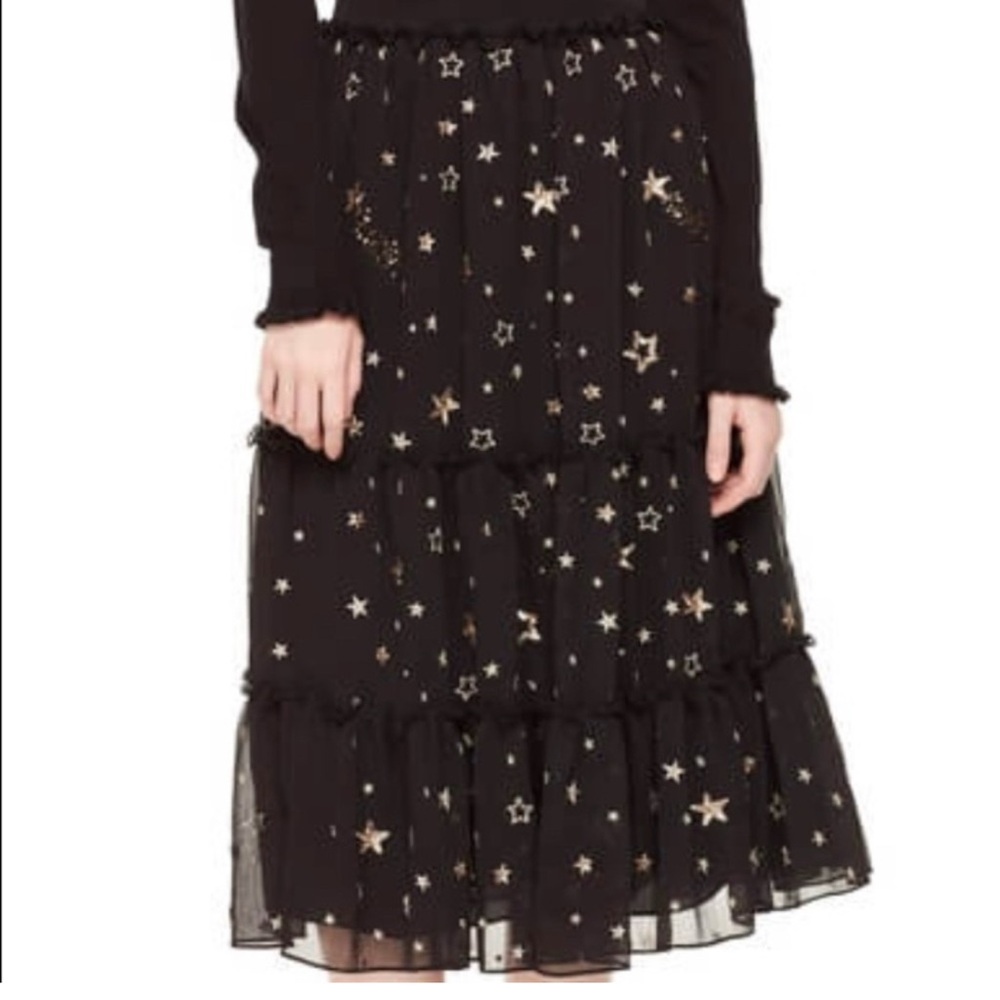 Kate Spade Black Starry A-Line Skirt